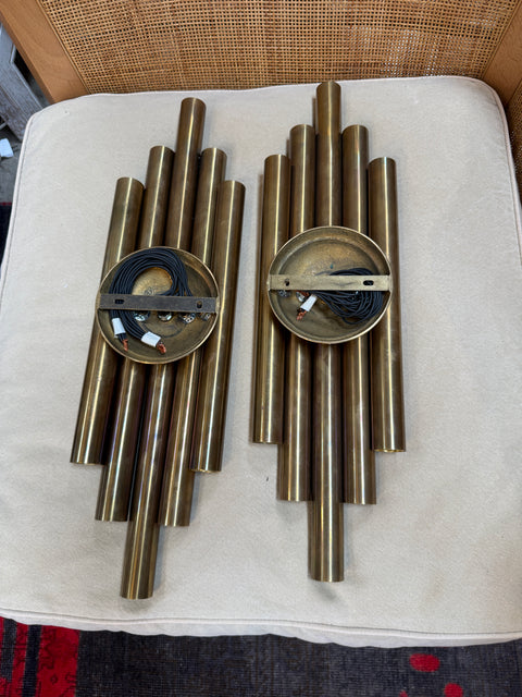 Pair of Goffredo Reggiani Style Brass Wall Sconces