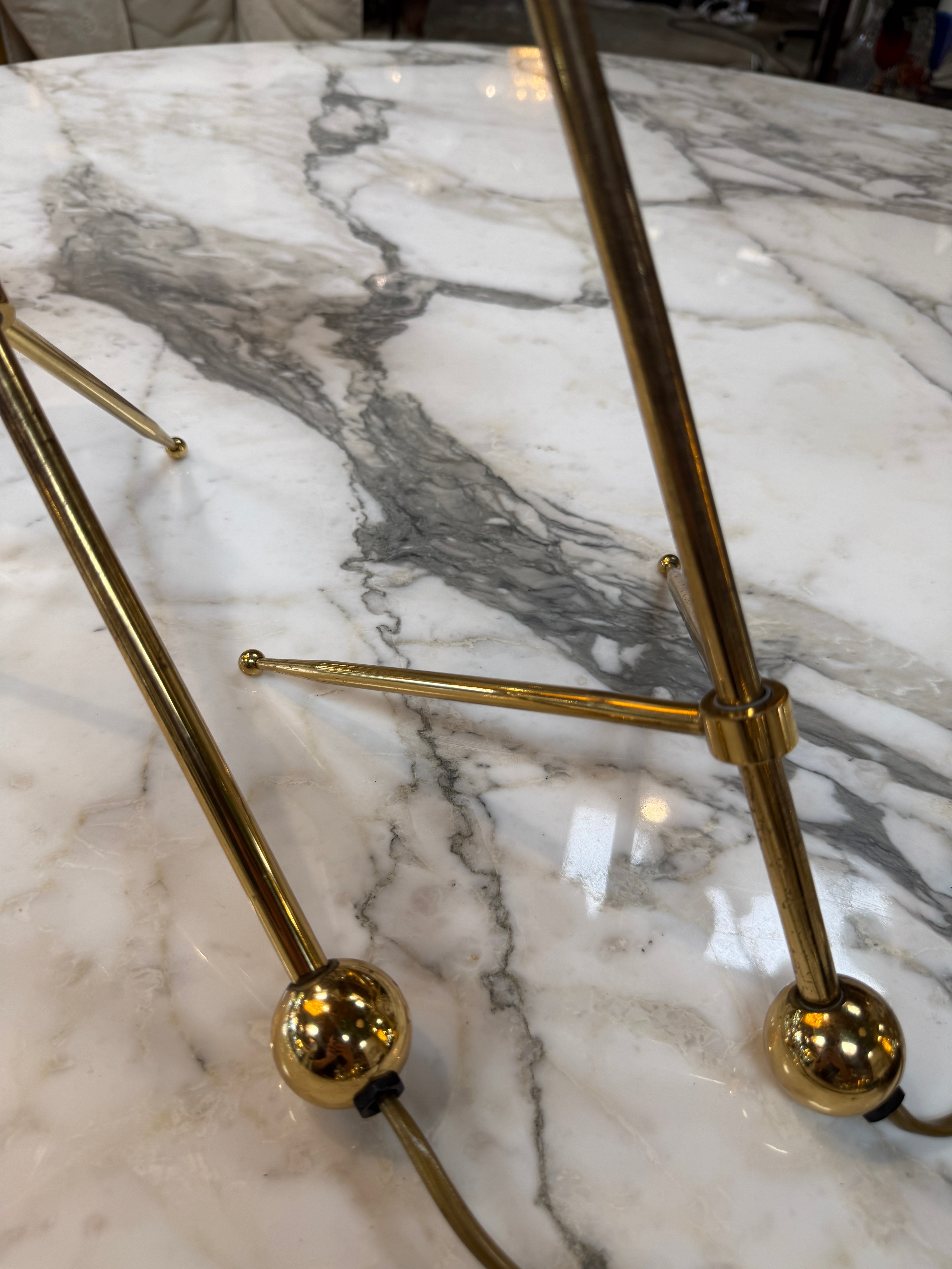 Pair of Giuseppe Ostuni Style Italian Brass Table Lamps