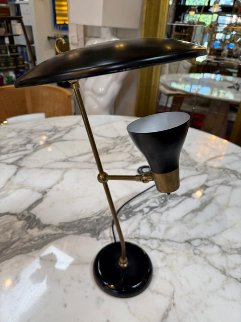 Stilnovo Adjustable Desk Lamp in Black & Brass
