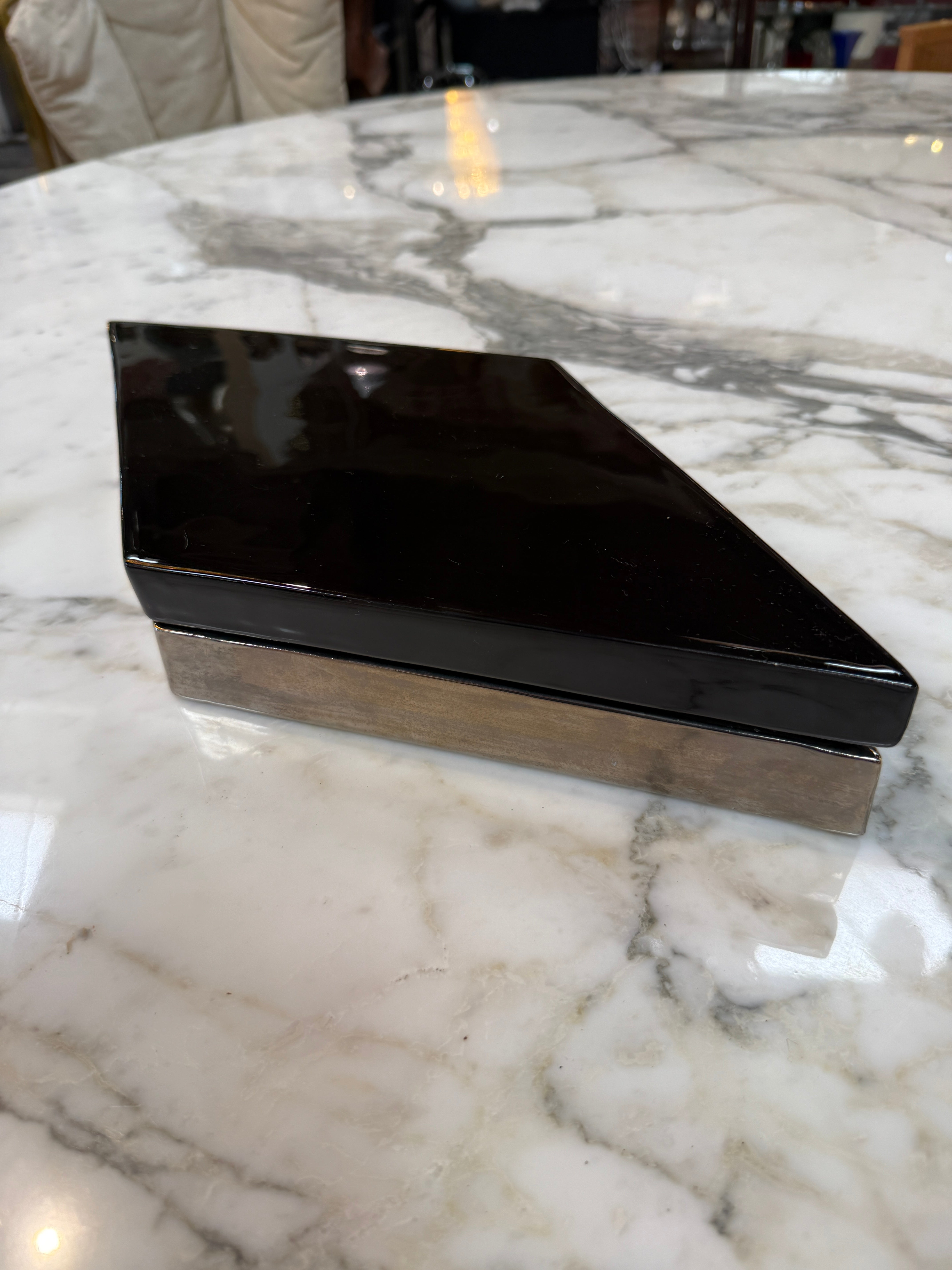 Ferdinando Loffredo Black & White Geometric Ceramic Catchall Dish