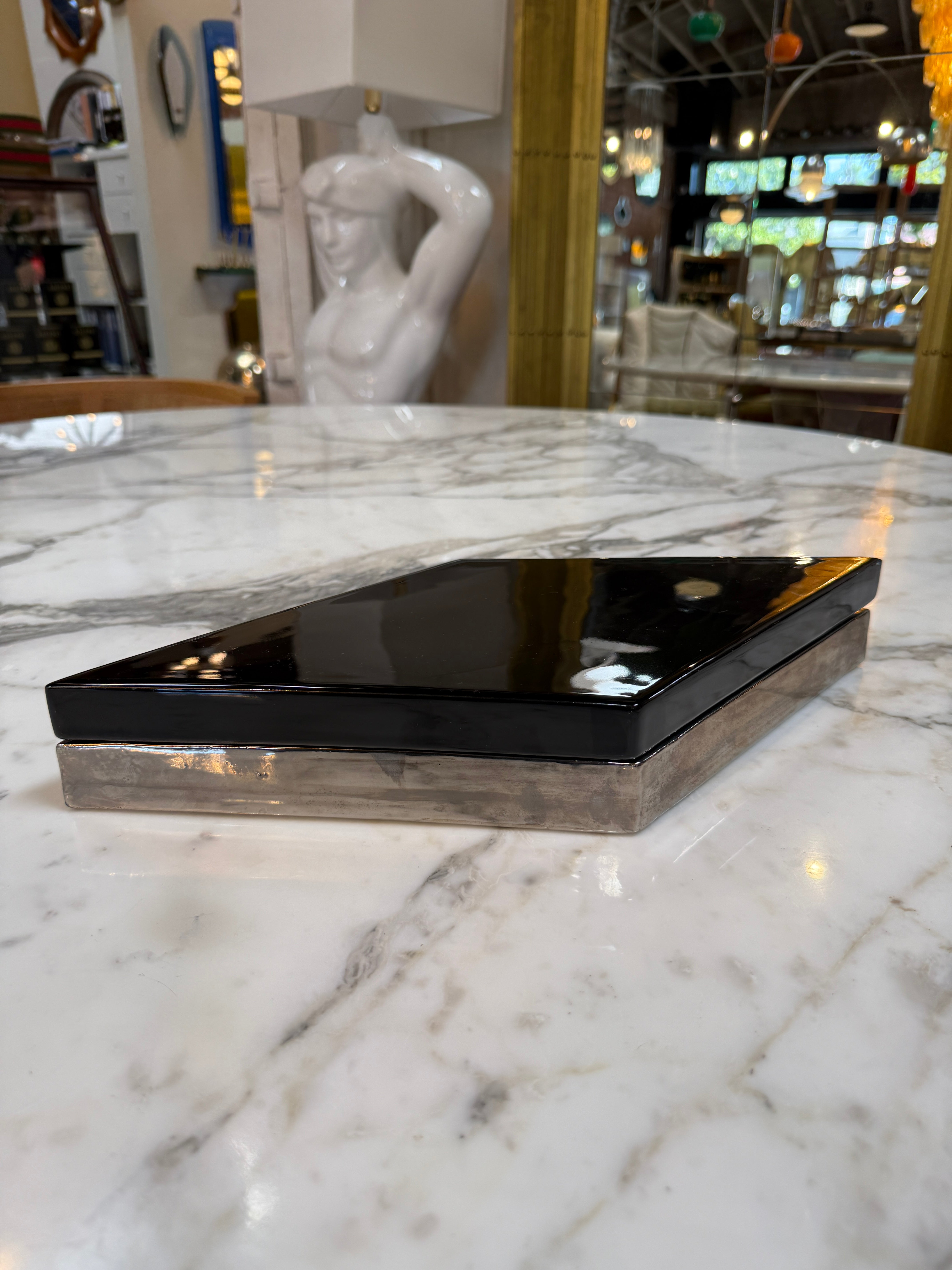 Ferdinando Loffredo Black & White Geometric Ceramic Catchall Dish