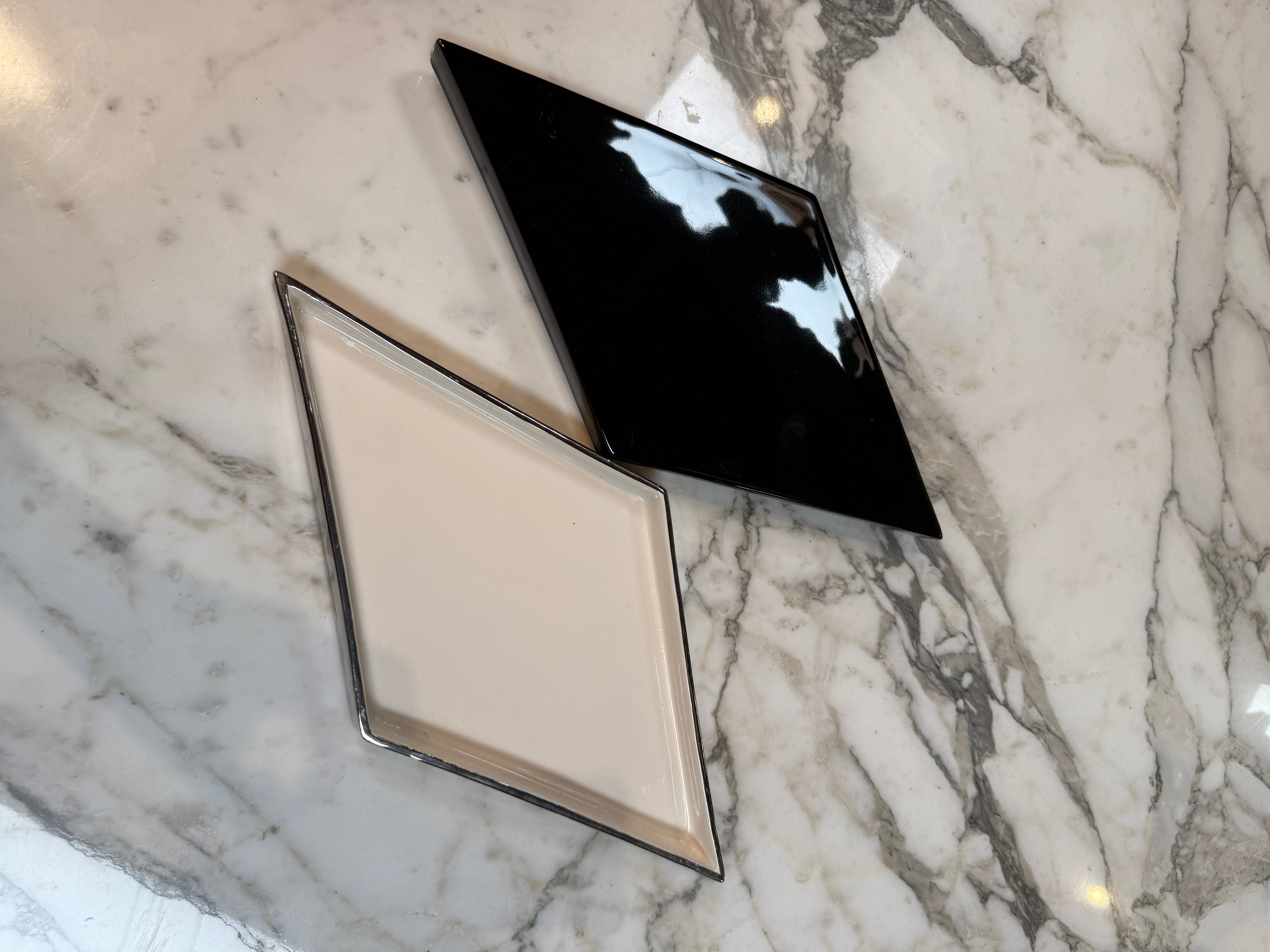 Ferdinando Loffredo Black & White Geometric Ceramic Catchall Dish