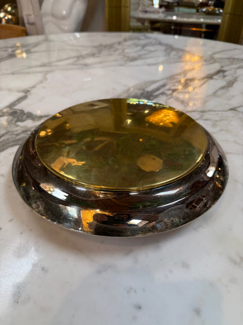 Silverplate & Brass Covered Trinket Box