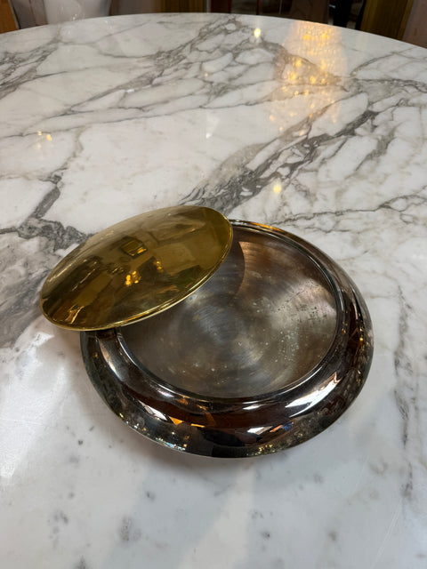 Silverplate & Brass Covered Trinket Box