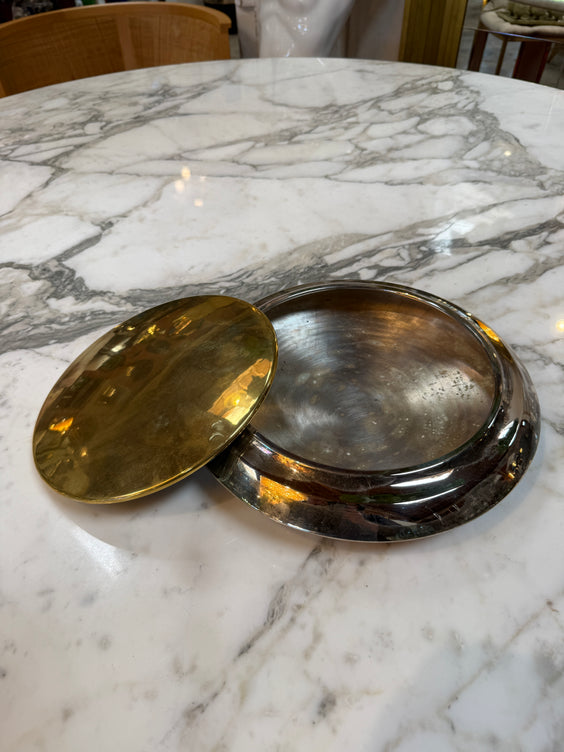 Silverplate & Brass Covered Trinket Box