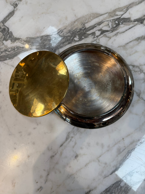 Silverplate & Brass Covered Trinket Box
