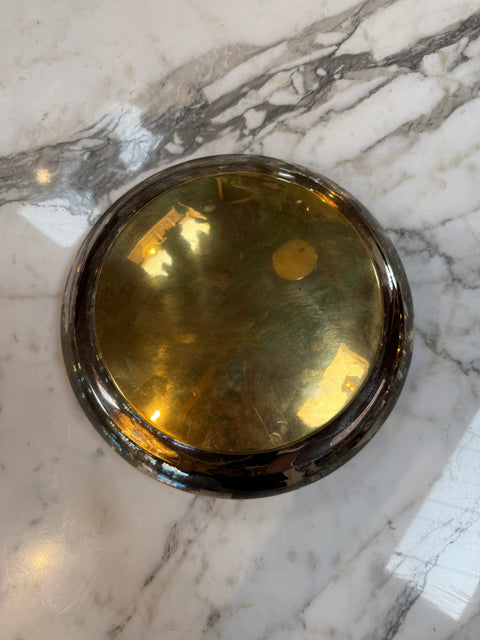 Silverplate & Brass Covered Trinket Box