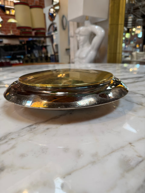 Silverplate & Brass Covered Trinket Box