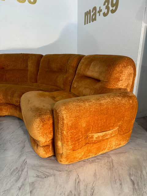 Beautiful Italian Mid Century Sectional Sofa 1980s