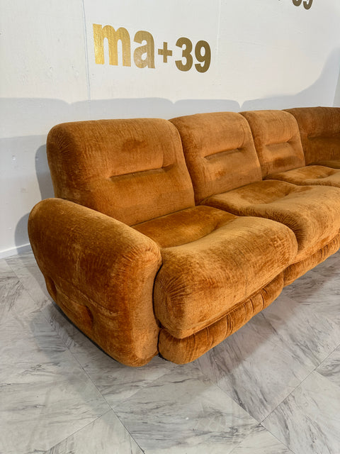 Beautiful Italian Mid Century Sectional Sofa 1980s