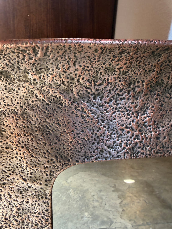 Hammered Nickel-Plated Copper Mirror by Angelo Bragalini, Italy, 1960