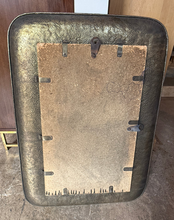 Hammered Nickel-Plated Copper Mirror by Angelo Bragalini, Italy, 1960