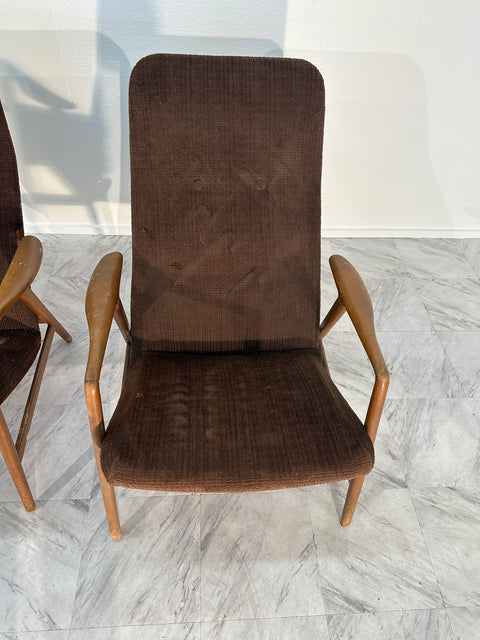 Pair of 2 Mid Century Italian Armchair by Gio Ponti 1960