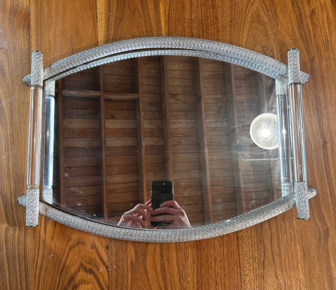 Vintage Italian Murano and Mirror Tray 1980s