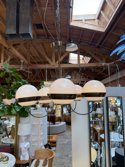 5-Light Opal Chandelier, Attributed to Heikki Turunen 1970's