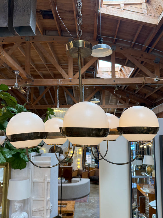 5-Light Opal Chandelier, Attributed to Heikki Turunen 1970's