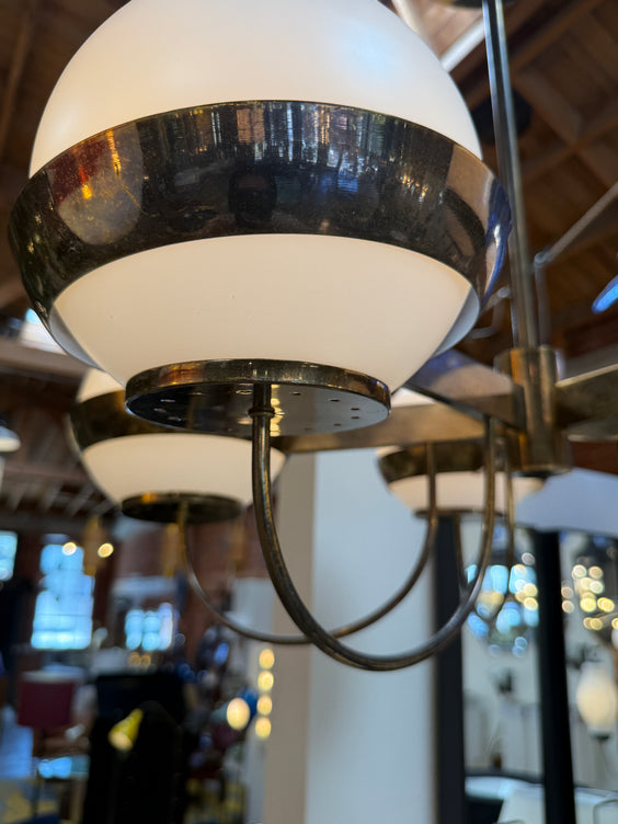 5-Light Opal Chandelier, Attributed to Heikki Turunen 1970's