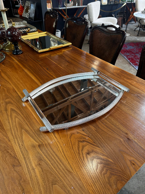 Vintage Italian Murano and Mirror Tray 1980s