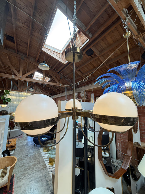5-Light Opal Chandelier, Attributed to Heikki Turunen 1970's