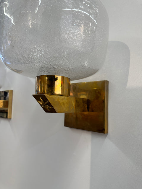 Pair of 2 Mid Century Italian Wall Sconces 1970s