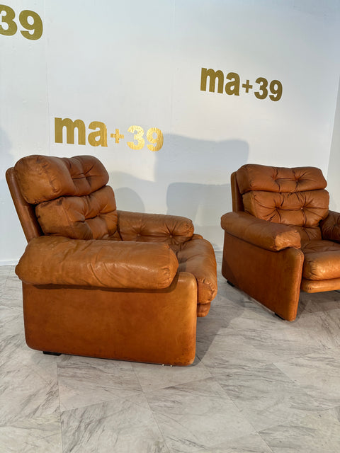Pair of 2 Afra & Tobia Scarpa Coronado Chairs for C&B Italia 1960s
