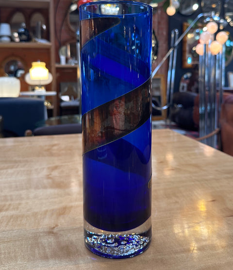 Vintage Italian Decorative Blue Vase 1980s