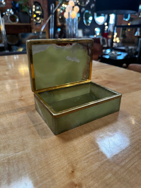 Vintage Italian Marble and Brass Decorative Box 1970s