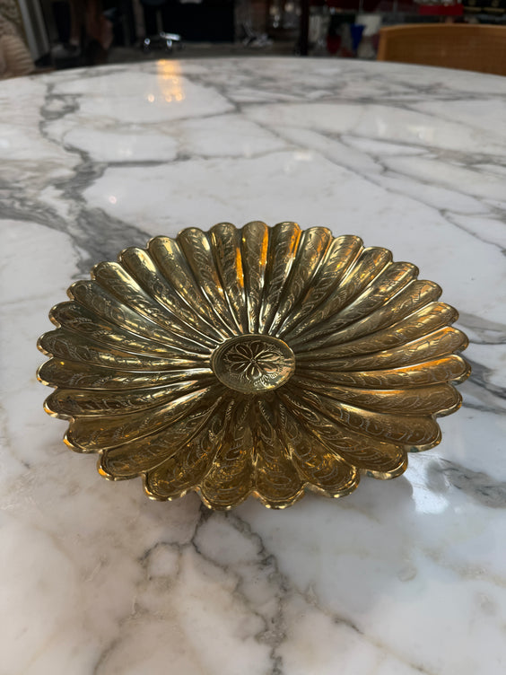 Vintage Solid Brass Pedestal Bowl