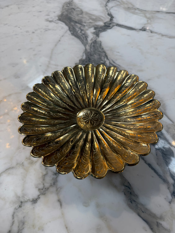 Vintage Solid Brass Pedestal Bowl
