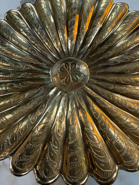 Vintage Solid Brass Pedestal Bowl