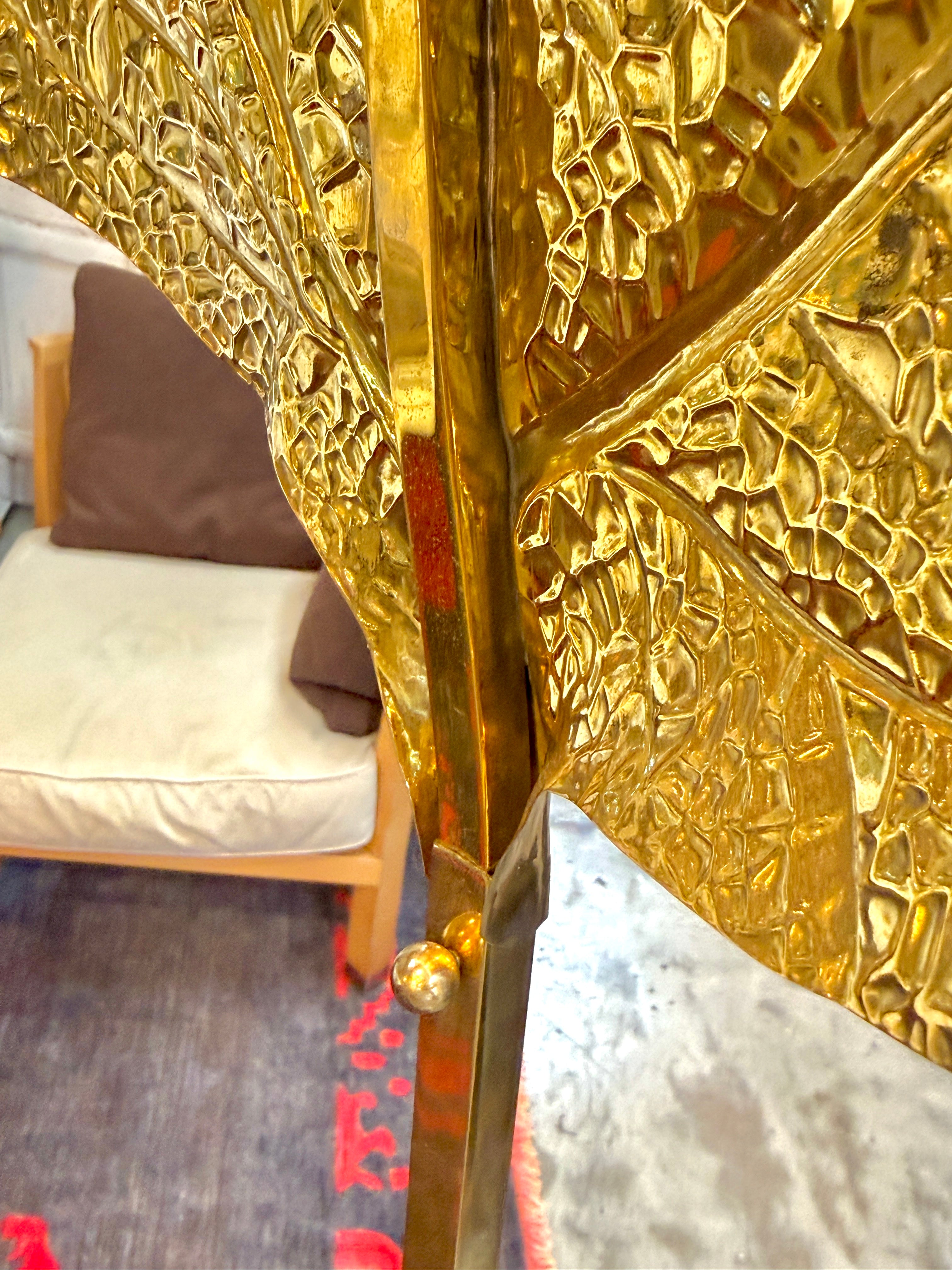 Tommaso Barbi Leaf Floor Lamp in Brass, Italy, 1970s