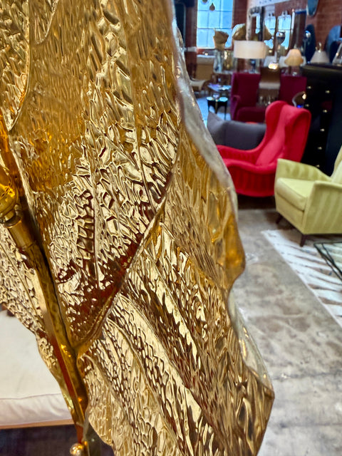 Tommaso Barbi Leaf Floor Lamp in Brass, Italy, 1970s
