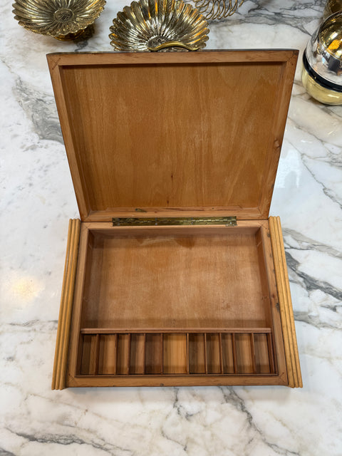 Vintage Wooden Desktop Organizer / Box