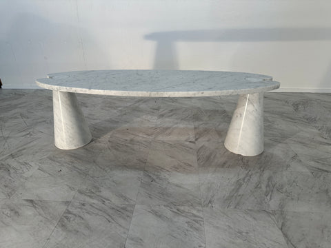 Coffee Table Angelo Mangiarotti Carrara Marble Midcentury Italian Design 1970s