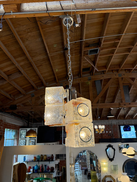 Toni Zuccheri for VeArt Murano 6 Light Pendant, Italy, 1970s