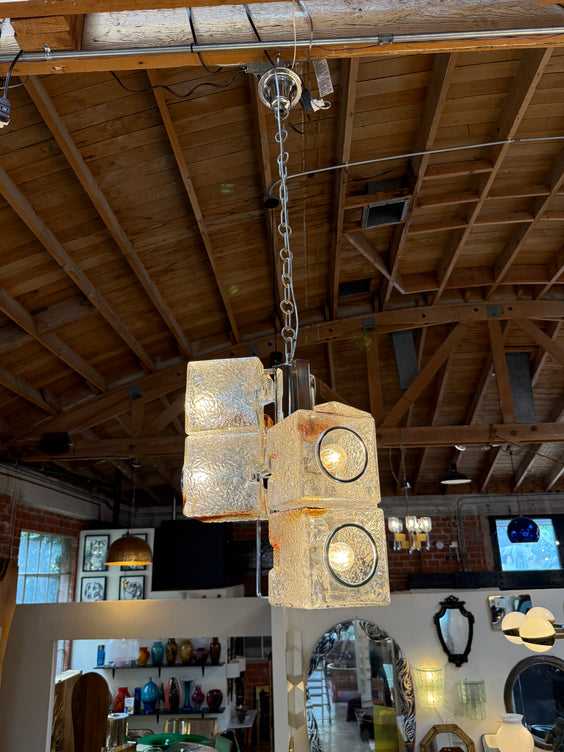 Toni Zuccheri for VeArt Murano 6 Light Pendant, Italy, 1970s