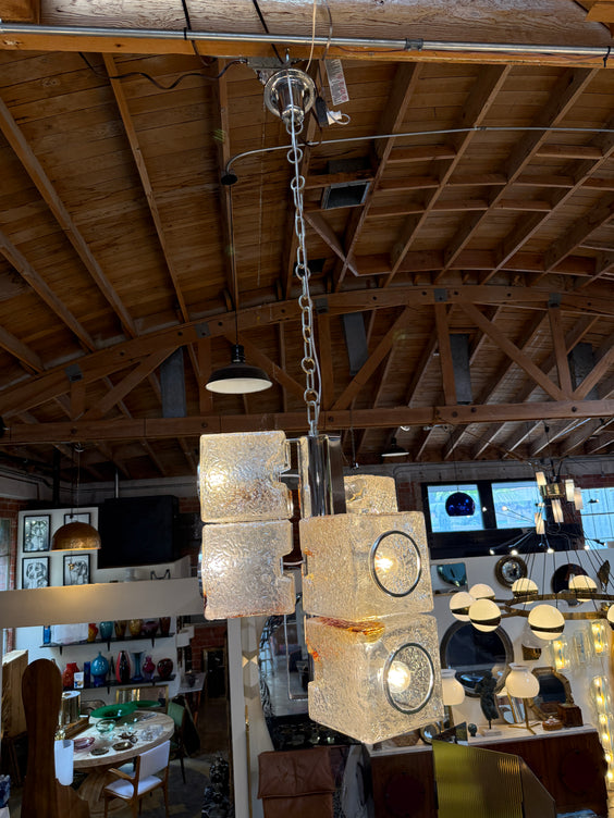 Toni Zuccheri for VeArt Murano 6 Light Pendant, Italy, 1970s