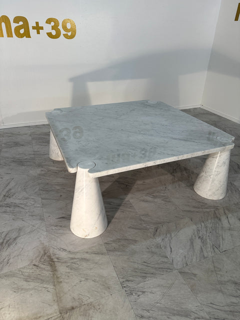 Mangiarotti 'Eros' Square Carrara Marble Coffee Table, Italy,  1970's