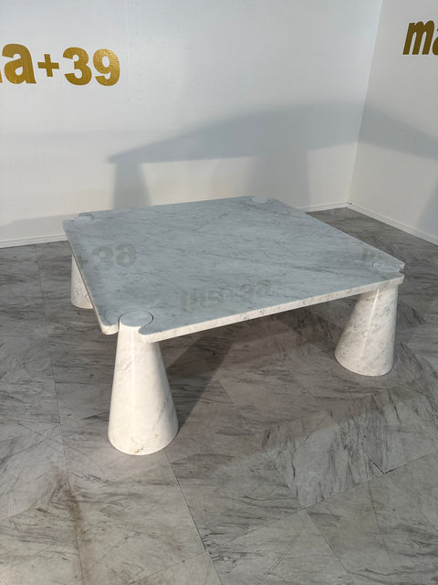 Mangiarotti 'Eros' Square Carrara Marble Coffee Table, Italy,  1970's