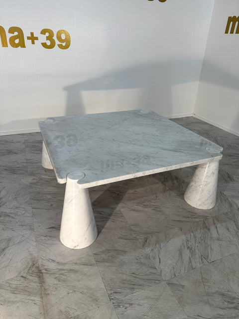 Mangiarotti 'Eros' Square Carrara Marble Coffee Table, Italy,  1970's