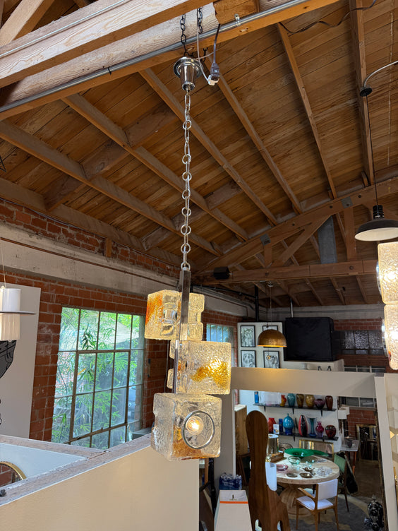 Toni Zuccheri for VeArt Murano 3 Light Pendant, Italy, 1970s