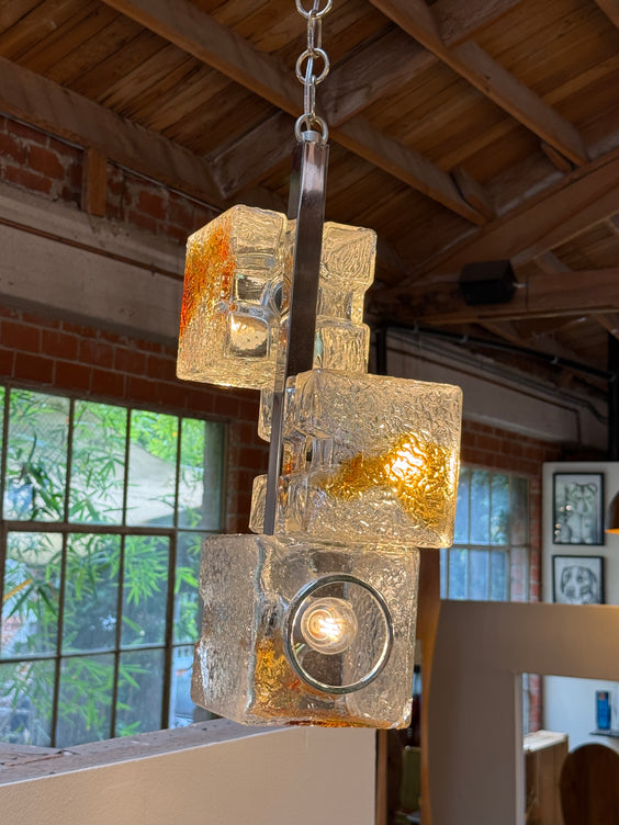 Toni Zuccheri for VeArt Murano 3 Light Pendant, Italy, 1970s