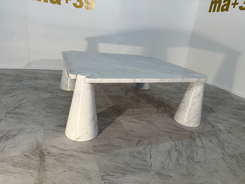 Mangiarotti 'Eros' Square Carrara Marble Coffee Table, Italy,  1970's