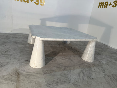 Mangiarotti 'Eros' Square Carrara Marble Coffee Table, Italy,  1970's