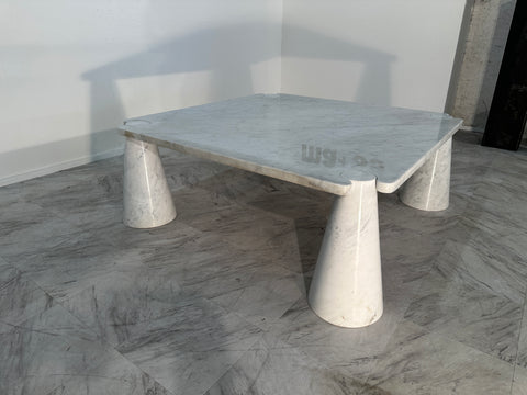 Mangiarotti 'Eros' Square Carrara Marble Coffee Table, Italy,  1970's