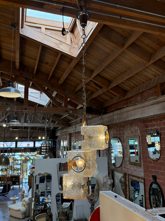 Toni Zuccheri for VeArt Murano 3 Light Pendant, Italy, 1970s