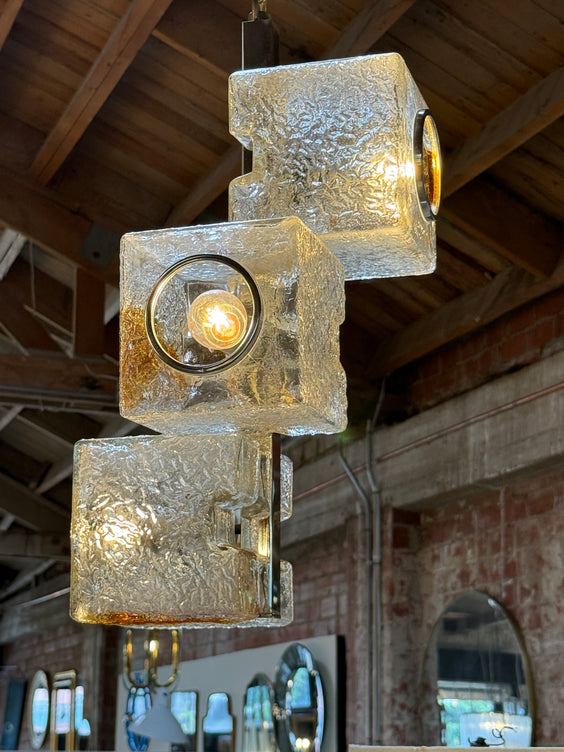 Toni Zuccheri for VeArt Murano 3 Light Pendant, Italy, 1970s