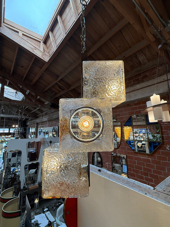 Toni Zuccheri for VeArt Murano 3 Light Pendant, Italy, 1970s