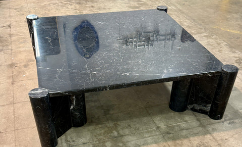 Gae Aulenti for Knoll “Jumbo” Black Marble Coffee Table, Italy 1960s