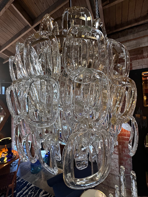 Mid Century Italian Murano Chandelier 1980s